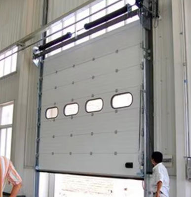Wind Resistant White Foam Filled Sectional Door Auto/Manual Operation Safety Edge Photocell overhead sectional Garage
